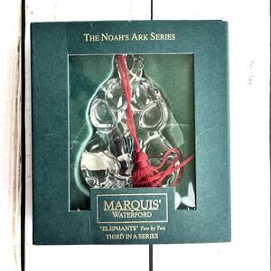 2002 Marquis Waterford Noahs Ark Crystal Elephants Two by Two Third in Series